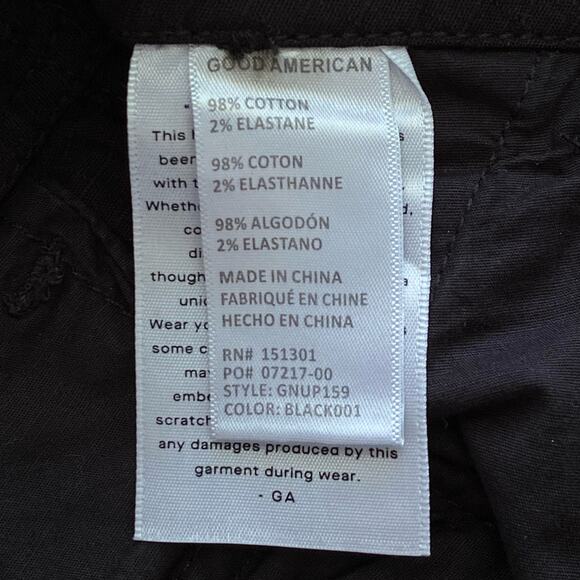 Good American Cargo Pants Womens Sz 4/27 Black Hi Rise Wide Leg Y2K Cyber Grunge - Picture 8 of 12